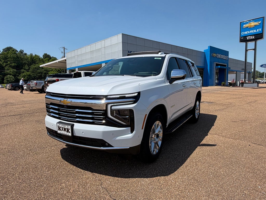 2026 Chevrolet Tahoe Premier in Polar White Tricoat — front three-quarter view