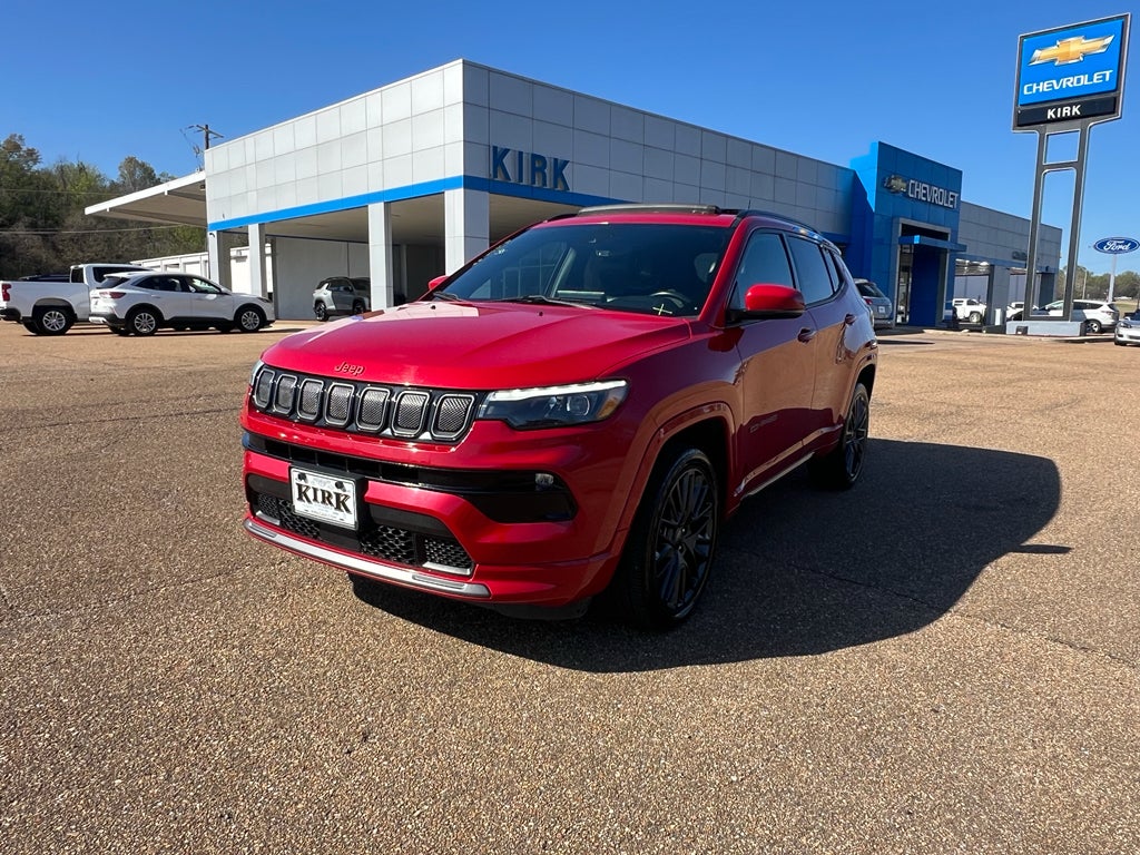 2022 Jeep Compass (RED) Edition in Red — front three-quarter view