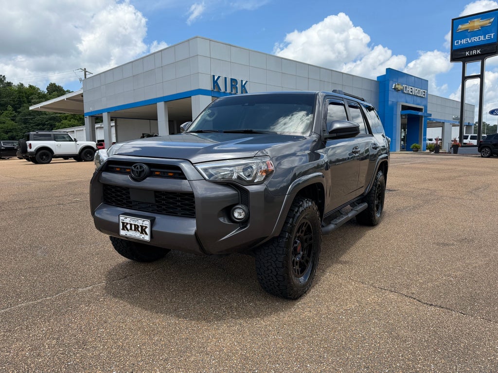 2021 Toyota 4Runner SR5 in Charcoal — front three-quarter view