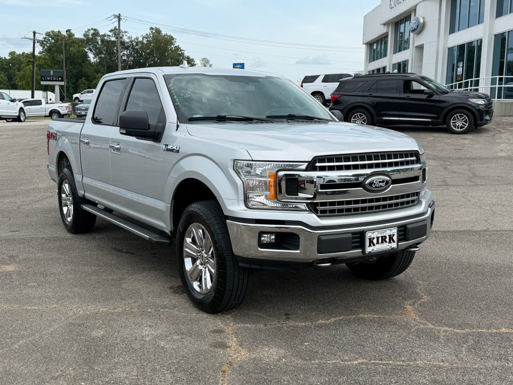 2018 Ford F-150 XLT in Ingot Silver Metallic — front three-quarter view