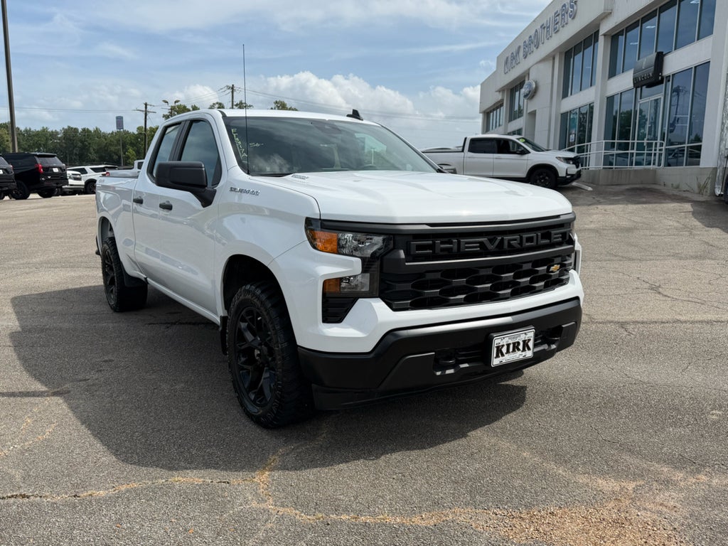 2024 Chevrolet Silverado Work Truck in Summit White — front three-quarter view